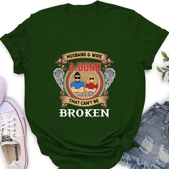 Custom Personalized Couple Shirt/Long sleeve/Sweatshirt/Hoodie - Gift Idea For Couple/Mother's Day/Father's Day - Husband And Wife A Bond That Can't Be Broken