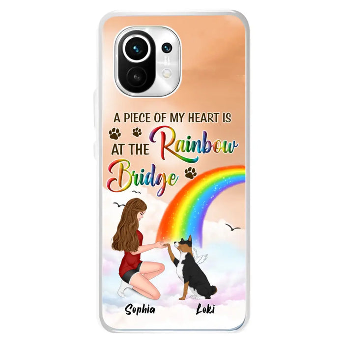 Custom Personalized Dog Mom Phone Case - Memorial Gift Idea for Dog Owners/Mother's Day - A Piece Of My Heart Is At The Rainbow Bridge - Case for Xiaomi/Huawei/Oppo