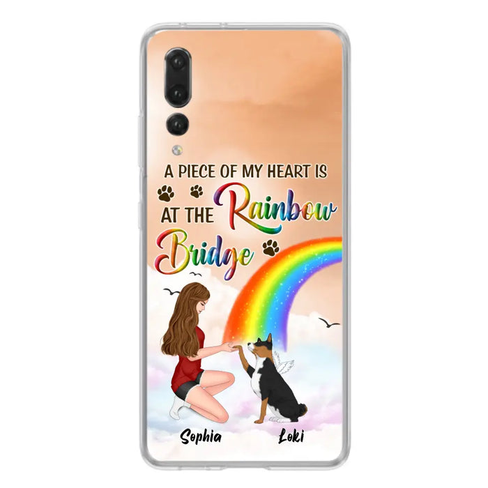 Custom Personalized Dog Mom Phone Case - Memorial Gift Idea for Dog Owners/Mother's Day - A Piece Of My Heart Is At The Rainbow Bridge - Case for Xiaomi/Huawei/Oppo