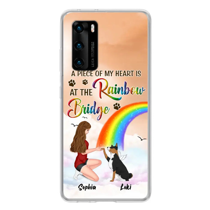 Custom Personalized Dog Mom Phone Case - Memorial Gift Idea for Dog Owners/Mother's Day - A Piece Of My Heart Is At The Rainbow Bridge - Case for Xiaomi/Huawei/Oppo