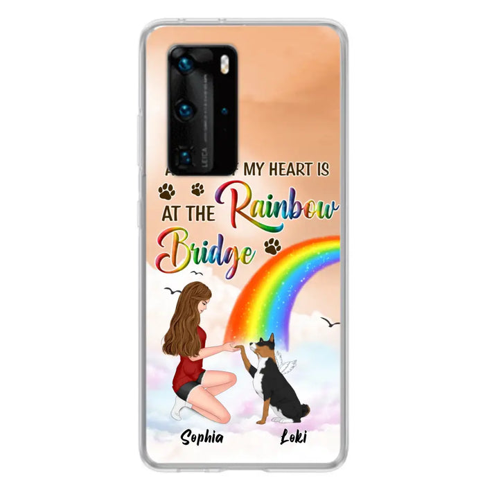 Custom Personalized Dog Mom Phone Case - Memorial Gift Idea for Dog Owners/Mother's Day - A Piece Of My Heart Is At The Rainbow Bridge - Case for Xiaomi/Huawei/Oppo