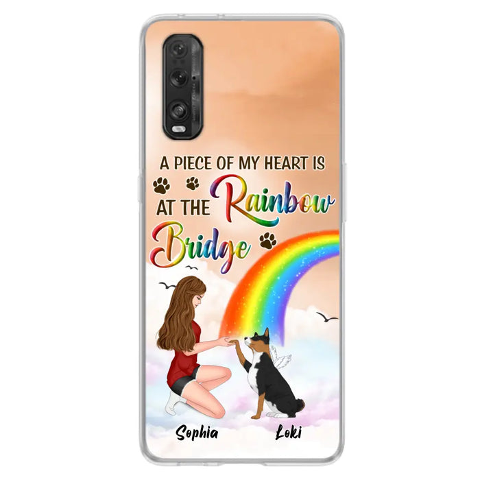 Custom Personalized Dog Mom Phone Case - Memorial Gift Idea for Dog Owners/Mother's Day - A Piece Of My Heart Is At The Rainbow Bridge - Case for Xiaomi/Huawei/Oppo