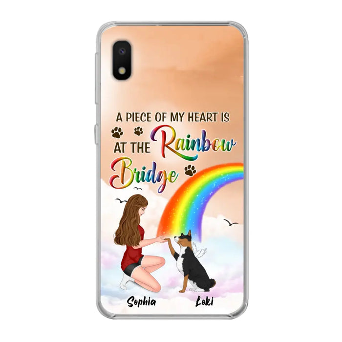 Custom Personalized Dog Mom Phone Case - Memorial Gift Idea for Dog Owners/Mother's Day - A Piece Of My Heart Is At The Rainbow Bridge - Case for iPhone/Samsung