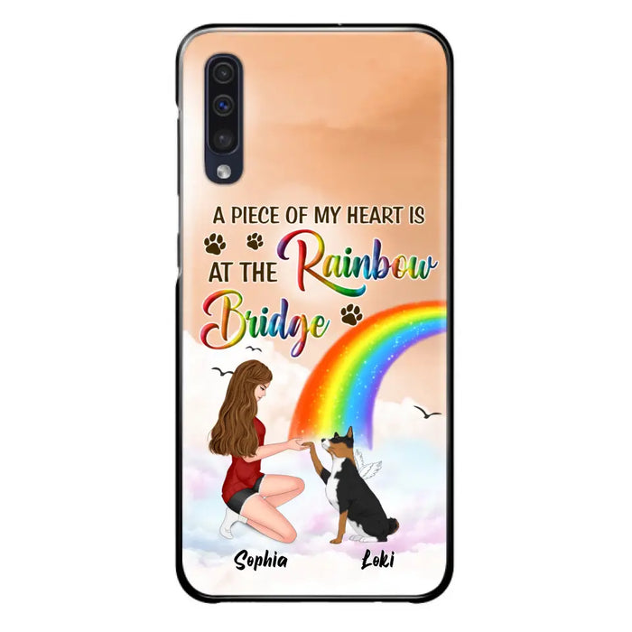 Custom Personalized Dog Mom Phone Case - Memorial Gift Idea for Dog Owners/Mother's Day - A Piece Of My Heart Is At The Rainbow Bridge - Case for iPhone/Samsung