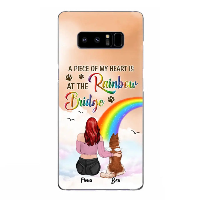 Custom Personalized Memorial Phone Case - Memorial Gift Idea for Dog/Cat Owners/Mother's Day - A Piece Of My Heart Is At The Rainbow Bridge - Case for iPhone/Samsung