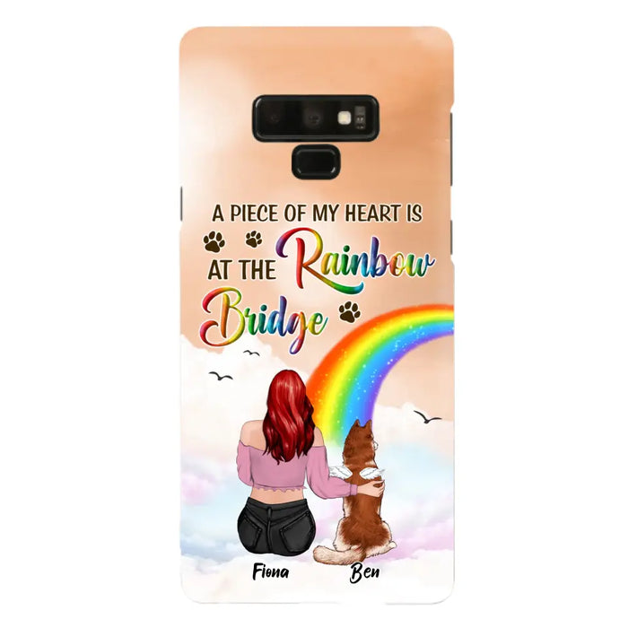 Custom Personalized Memorial Phone Case - Memorial Gift Idea for Dog/Cat Owners/Mother's Day - A Piece Of My Heart Is At The Rainbow Bridge - Case for iPhone/Samsung