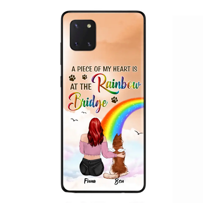 Custom Personalized Memorial Phone Case - Memorial Gift Idea for Dog/Cat Owners/Mother's Day - A Piece Of My Heart Is At The Rainbow Bridge - Case for iPhone/Samsung