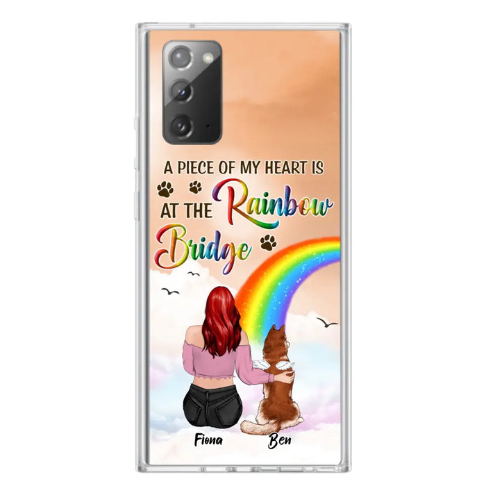 Custom Personalized Memorial Phone Case - Memorial Gift Idea for Dog/Cat Owners/Mother's Day - A Piece Of My Heart Is At The Rainbow Bridge - Case for iPhone/Samsung