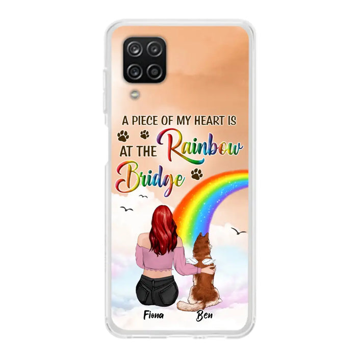 Custom Personalized Memorial Phone Case - Memorial Gift Idea for Dog/Cat Owners/Mother's Day - A Piece Of My Heart Is At The Rainbow Bridge - Case for iPhone/Samsung