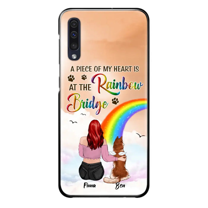 Custom Personalized Memorial Phone Case - Memorial Gift Idea for Dog/Cat Owners/Mother's Day - A Piece Of My Heart Is At The Rainbow Bridge - Case for iPhone/Samsung