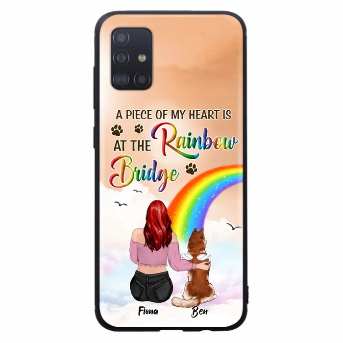 Custom Personalized Memorial Phone Case - Memorial Gift Idea for Dog/Cat Owners/Mother's Day - A Piece Of My Heart Is At The Rainbow Bridge - Case for iPhone/Samsung