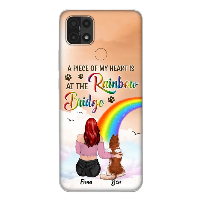 Custom Personalized Memorial Phone Case - Memorial Gift Idea for Dog/Cat Owners/Mother's Day - A Piece Of My Heart Is At The Rainbow Bridge - Case for Xiaomi/Huawei/Oppo