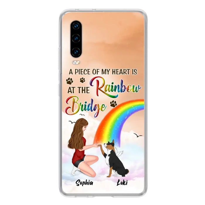 Custom Personalized Memorial Phone Case - Memorial Gift Idea for Dog/Cat Owners/Mother's Day - A Piece Of My Heart Is At The Rainbow Bridge - Case for Xiaomi/Huawei/Oppo