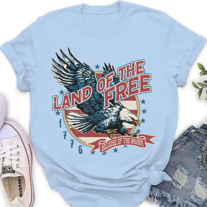 Custom Personalized Veteran Shirt - Father's Day Gift Idea For Veteran - Land Of The Free Because Of The Brave