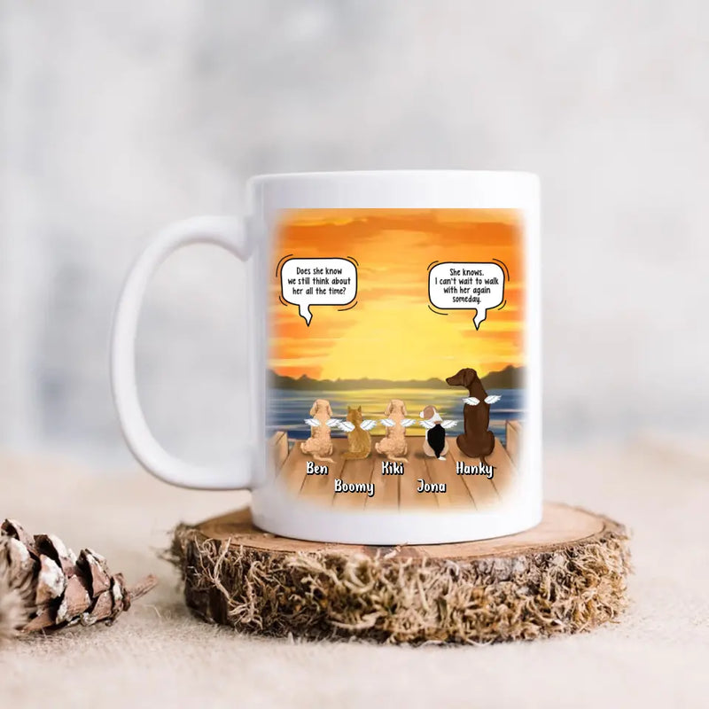 Personalized Memorial Pet Coffee Mug - Up to 5 Pets - Memorial Gift Idea For Dog/Cat Lovers - I Can't Wait To Walk With Her Again Someday