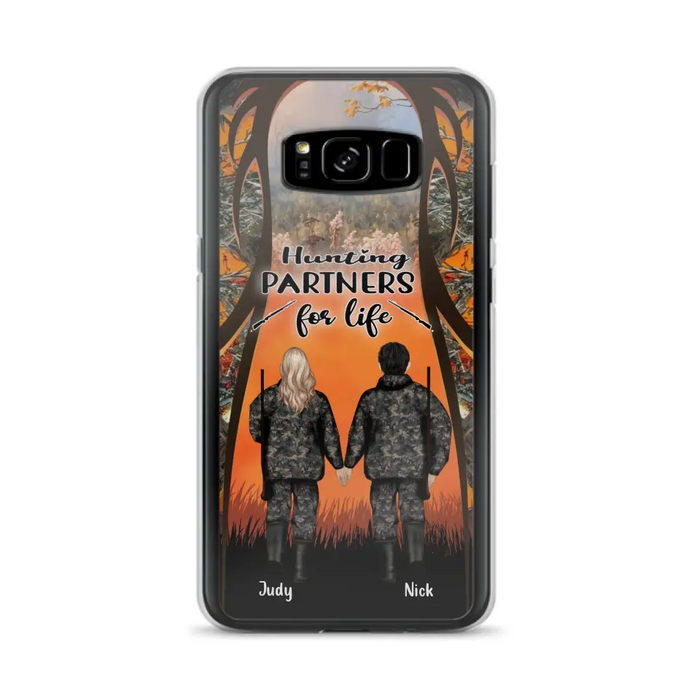 Custom Personalized Hunting Phone Case - Gift Idea For Couple/Hunting Lovers - Hunting Partners For Life - Case for iPhone/Samsung