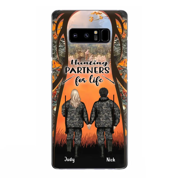 Custom Personalized Hunting Phone Case - Gift Idea For Couple/Hunting Lovers - Hunting Partners For Life - Case for iPhone/Samsung