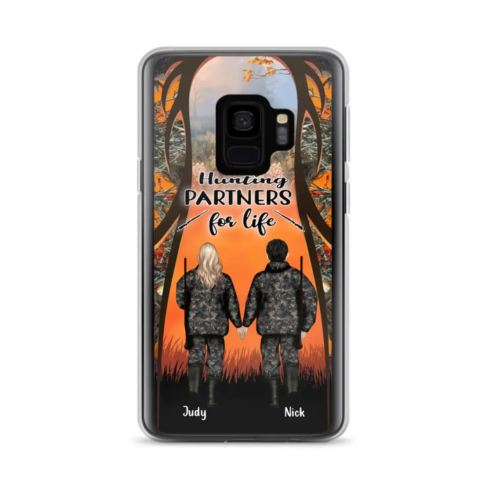 Custom Personalized Hunting Phone Case - Gift Idea For Couple/Hunting Lovers - Hunting Partners For Life - Case for iPhone/Samsung