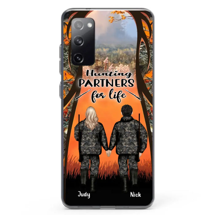 Custom Personalized Hunting Phone Case - Gift Idea For Couple/Hunting Lovers - Hunting Partners For Life - Case for iPhone/Samsung