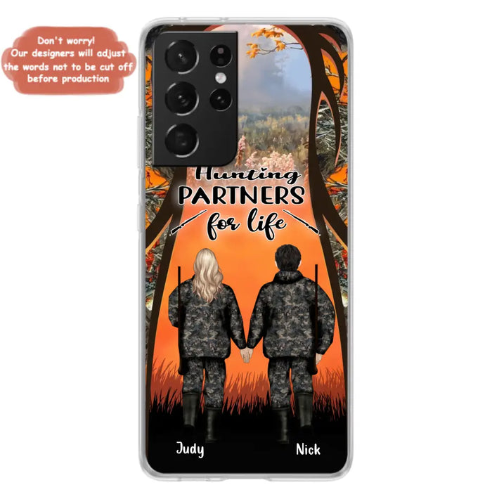 Custom Personalized Hunting Phone Case - Gift Idea For Couple/Hunting Lovers - Hunting Partners For Life - Case for iPhone/Samsung