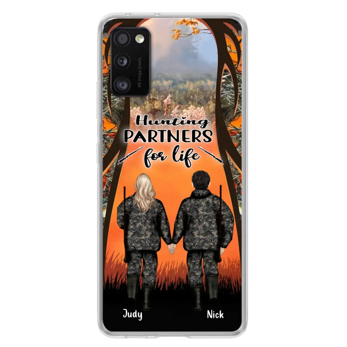 Custom Personalized Hunting Phone Case - Gift Idea For Couple/Hunting Lovers - Hunting Partners For Life - Case for iPhone/Samsung