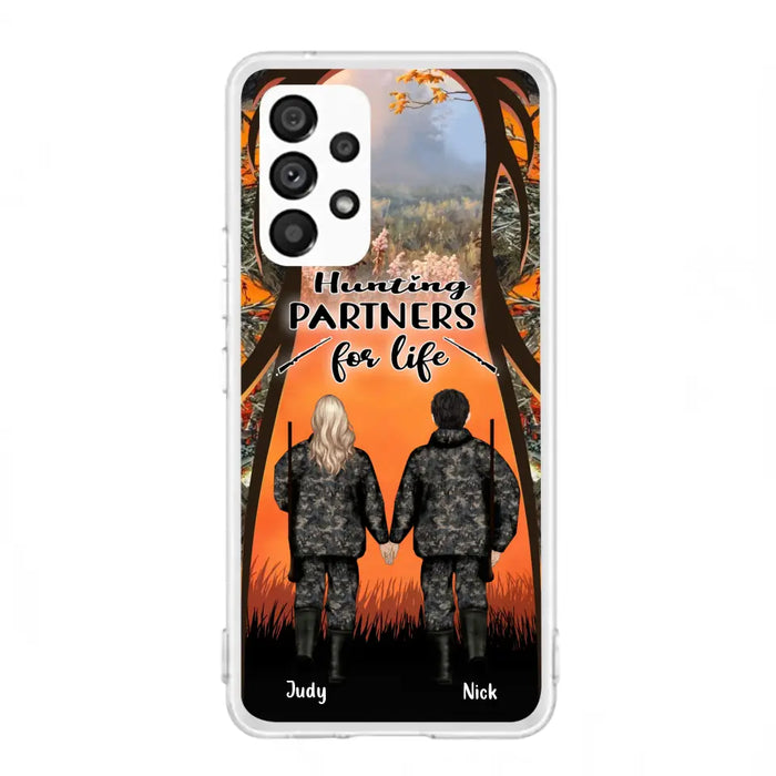 Custom Personalized Hunting Phone Case - Gift Idea For Couple/Hunting Lovers - Hunting Partners For Life - Case for iPhone/Samsung