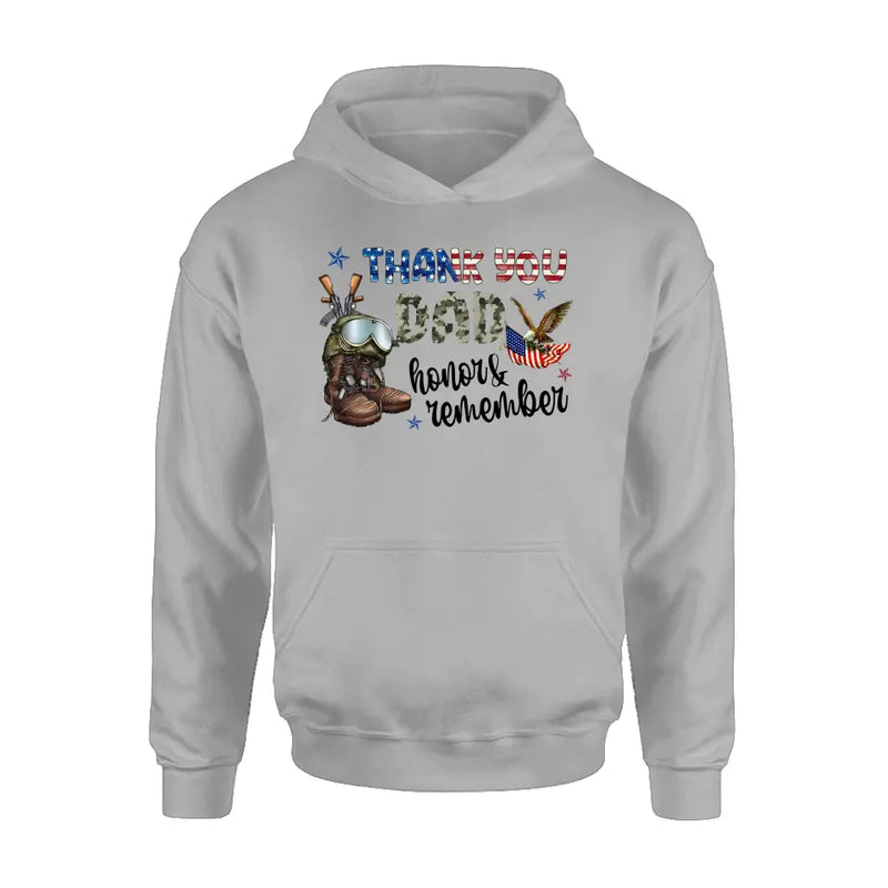 Custom Personalized Memorial Day Shirt/Hoodie - Memorial Gift Idea For Veterans Day/Independence Day - Thank You Honor & Remember