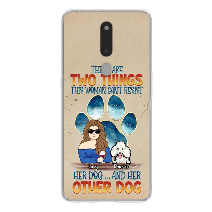 Custom Personalized Dog Mom Phone Case - Gift Idea For Dog Lovers/Mother's Day - Upto 6 Dogs - There Are Two Things This Woman Can't Resist Her Dog..And Her Other Dog - Cases For Xiaomi/ Oppo/ Huawei