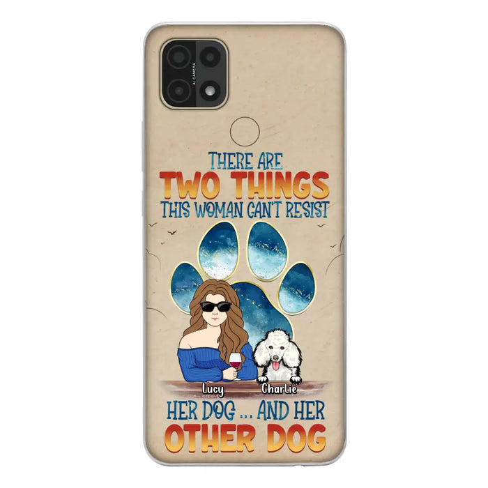 Custom Personalized Dog Mom Phone Case - Gift Idea For Dog Lovers/Mother's Day - Upto 6 Dogs - There Are Two Things This Woman Can't Resist Her Dog..And Her Other Dog - Cases For Xiaomi/ Oppo/ Huawei