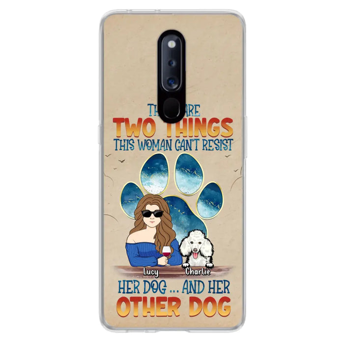 Custom Personalized Dog Mom Phone Case - Gift Idea For Dog Lovers/Mother's Day - Upto 6 Dogs - There Are Two Things This Woman Can't Resist Her Dog..And Her Other Dog - Cases For Xiaomi/ Oppo/ Huawei