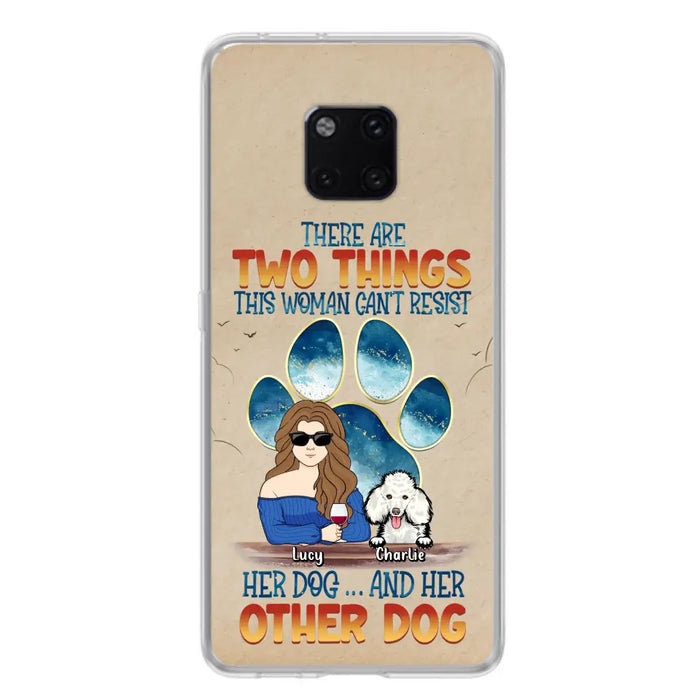 Custom Personalized Dog Mom Phone Case - Gift Idea For Dog Lovers/Mother's Day - Upto 6 Dogs - There Are Two Things This Woman Can't Resist Her Dog..And Her Other Dog - Cases For Xiaomi/ Oppo/ Huawei