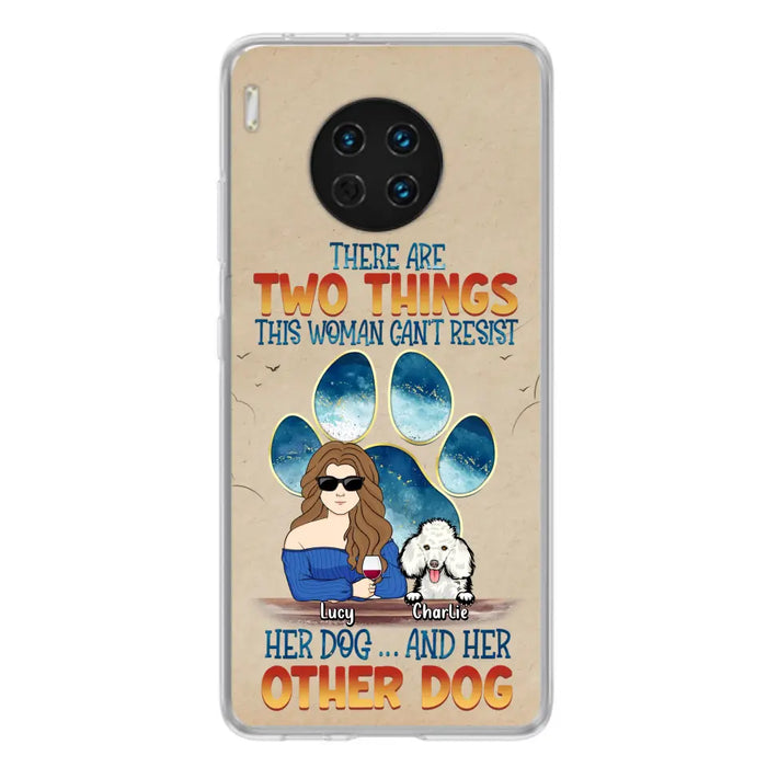 Custom Personalized Dog Mom Phone Case - Gift Idea For Dog Lovers/Mother's Day - Upto 6 Dogs - There Are Two Things This Woman Can't Resist Her Dog..And Her Other Dog - Cases For Xiaomi/ Oppo/ Huawei