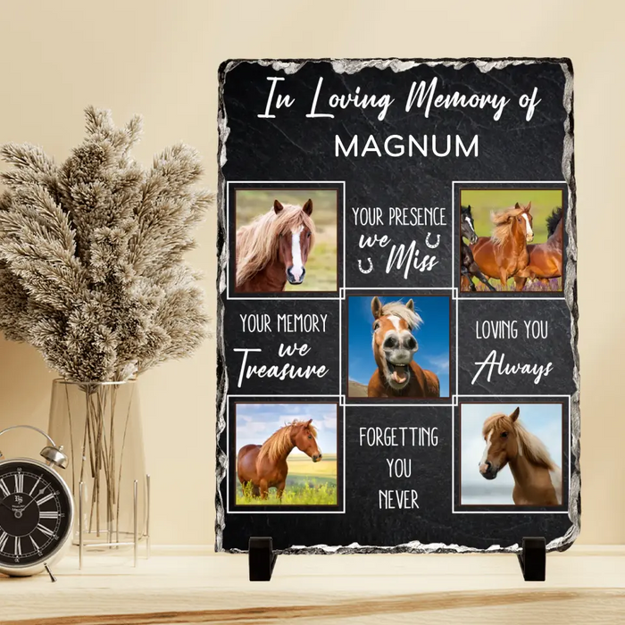 Custom Personalized Memorial Lithograph - Upload Horse Photo - Memorial Gift Idea - They Live In Our Hearts