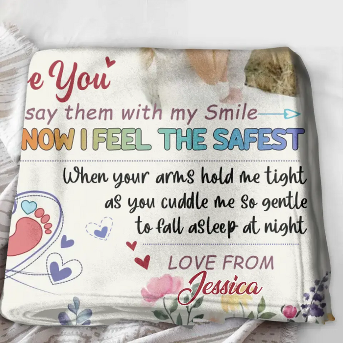 Custom Photo First Mother's Day Quilt/Single Layer Fleece Blanket - Gift Idea For Mom/Mother's Day - To My Mommy