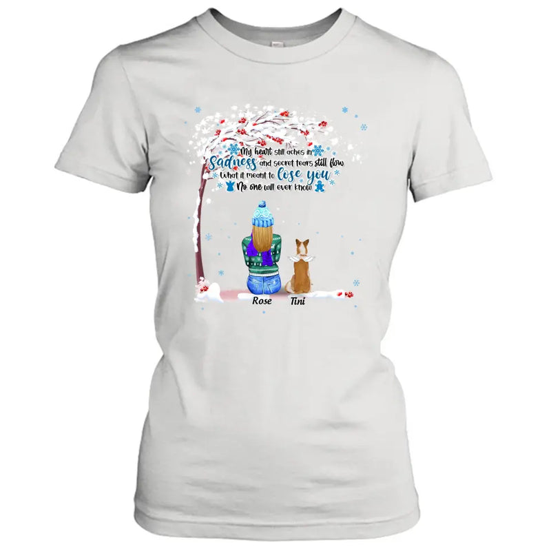 Custom Memorial Dog Winter T-Shirt/Pullover Hoodie - Mom With Up to 4 Dogs - Best Gift For Dog Lover - 8ALLOF