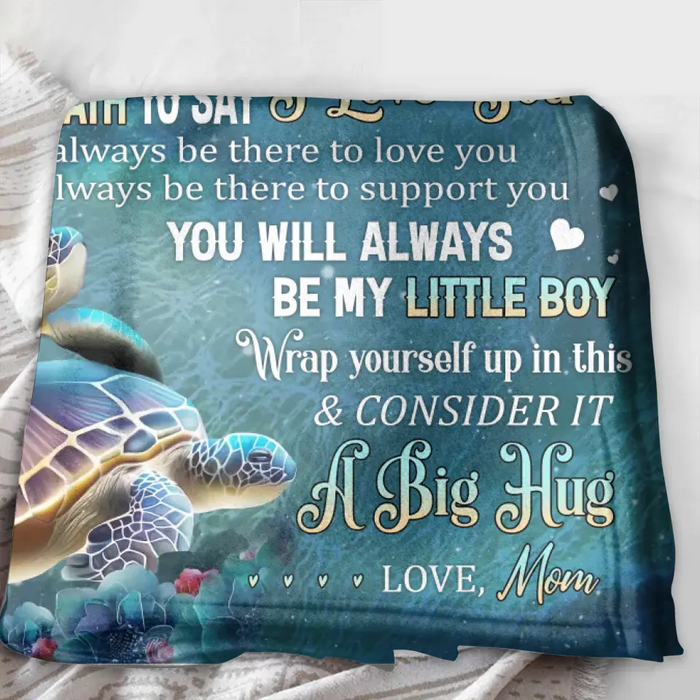 To My Son/Daughter Single Layer Fleece/ Quilt - Gift Idea From Mom To Son/Daughter, Birthday Gift - Wrap Yourself Up In This & Consider It A Big Hug