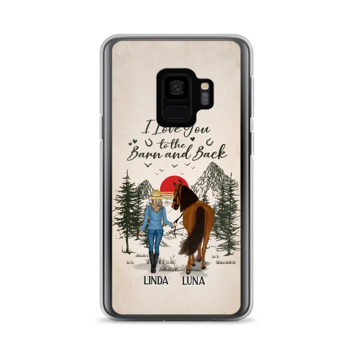 Custom Personalized Horse Girl Phone Case - Upto 6 Horses - Mother's Day Gift Idea Horse Lovers - I Love You To The Barn And Back - Case For iPhone/Samsung