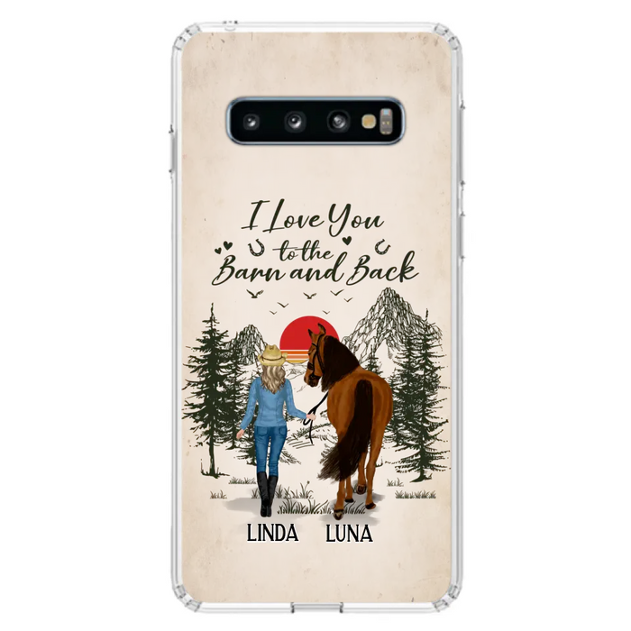 Custom Personalized Horse Girl Phone Case - Upto 6 Horses - Mother's Day Gift Idea Horse Lovers - I Love You To The Barn And Back - Case For iPhone/Samsung