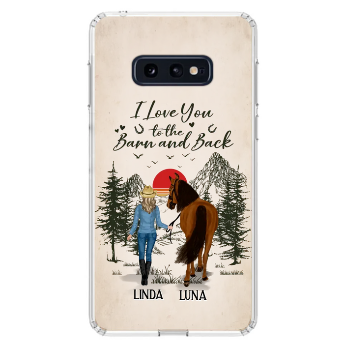 Custom Personalized Horse Girl Phone Case - Upto 6 Horses - Mother's Day Gift Idea Horse Lovers - I Love You To The Barn And Back - Case For iPhone/Samsung