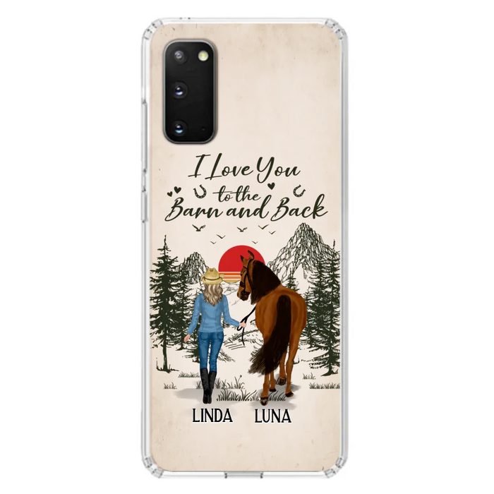 Custom Personalized Horse Girl Phone Case - Upto 6 Horses - Mother's Day Gift Idea Horse Lovers - I Love You To The Barn And Back - Case For iPhone/Samsung