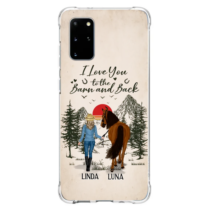 Custom Personalized Horse Girl Phone Case - Upto 6 Horses - Mother's Day Gift Idea Horse Lovers - I Love You To The Barn And Back - Case For iPhone/Samsung