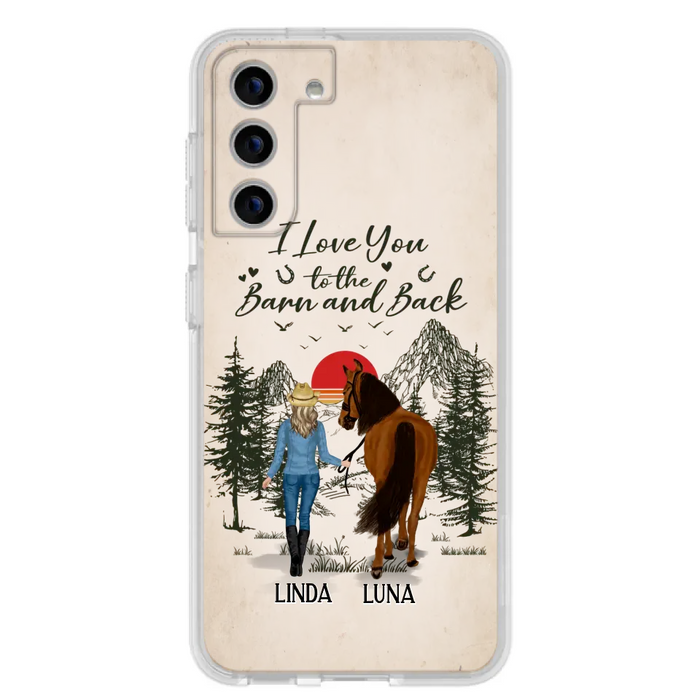 Custom Personalized Horse Girl Phone Case - Upto 6 Horses - Mother's Day Gift Idea Horse Lovers - I Love You To The Barn And Back - Case For iPhone/Samsung