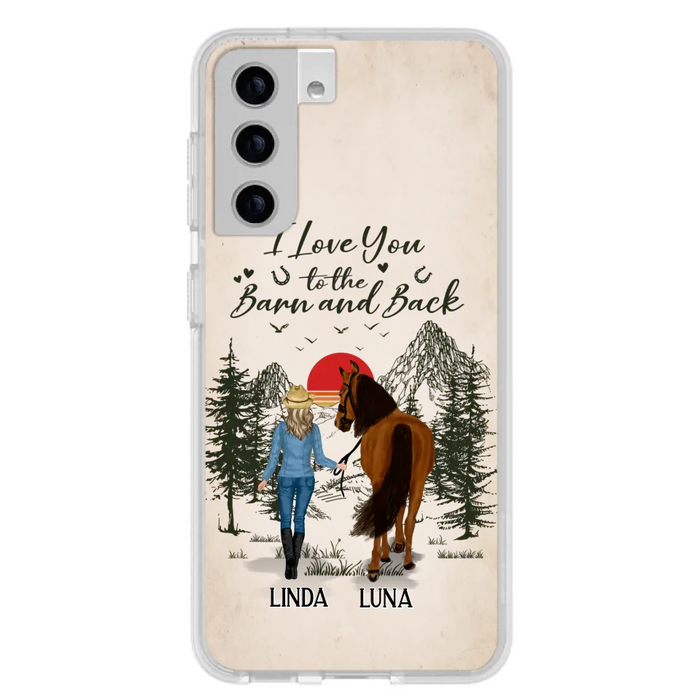 Custom Personalized Horse Girl Phone Case - Upto 6 Horses - Mother's Day Gift Idea Horse Lovers - I Love You To The Barn And Back - Case For iPhone/Samsung