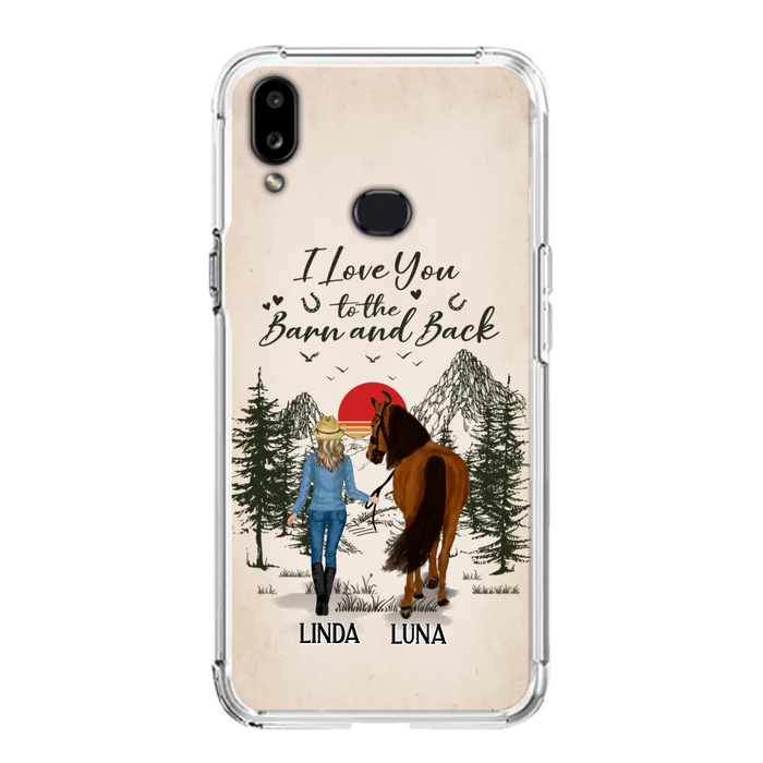 Custom Personalized Horse Girl Phone Case - Upto 6 Horses - Mother's Day Gift Idea Horse Lovers - I Love You To The Barn And Back - Case For iPhone/Samsung