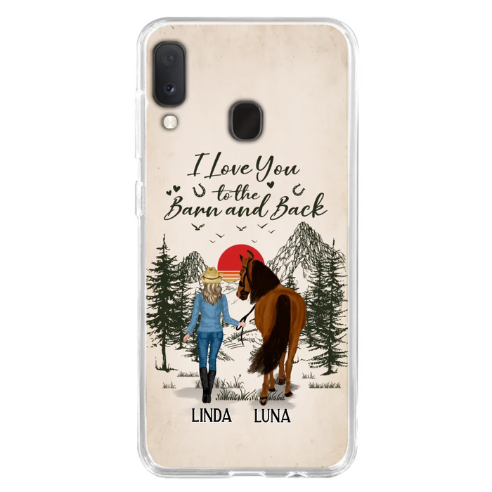 Custom Personalized Horse Girl Phone Case - Upto 6 Horses - Mother's Day Gift Idea Horse Lovers - I Love You To The Barn And Back - Case For iPhone/Samsung