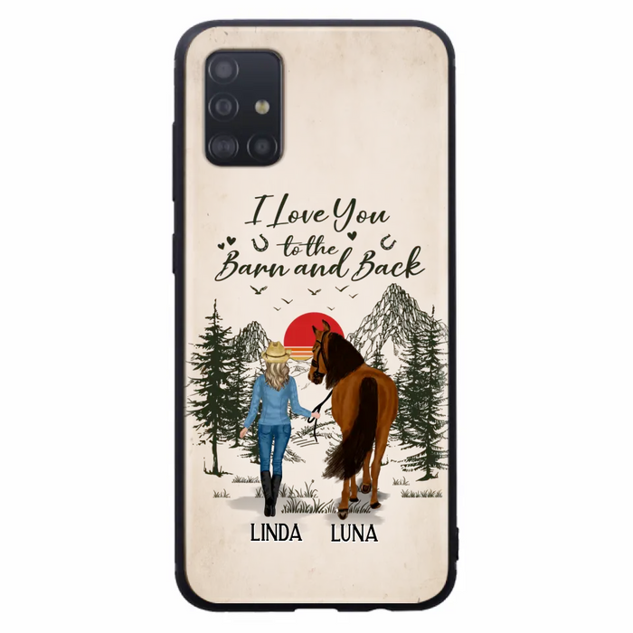 Custom Personalized Horse Girl Phone Case - Upto 6 Horses - Mother's Day Gift Idea Horse Lovers - I Love You To The Barn And Back - Case For iPhone/Samsung