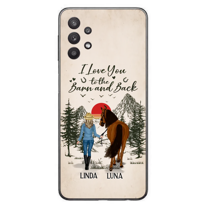 Custom Personalized Horse Girl Phone Case - Upto 6 Horses - Mother's Day Gift Idea Horse Lovers - I Love You To The Barn And Back - Case For iPhone/Samsung