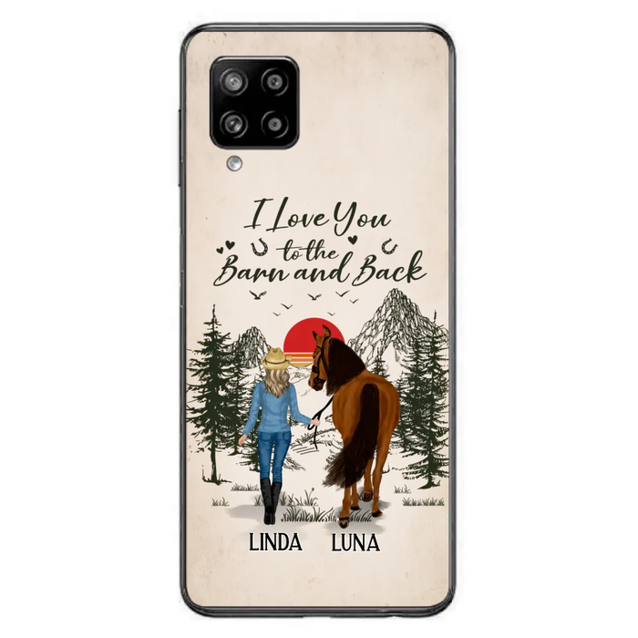 Custom Personalized Horse Girl Phone Case - Upto 6 Horses - Mother's Day Gift Idea Horse Lovers - I Love You To The Barn And Back - Case For iPhone/Samsung