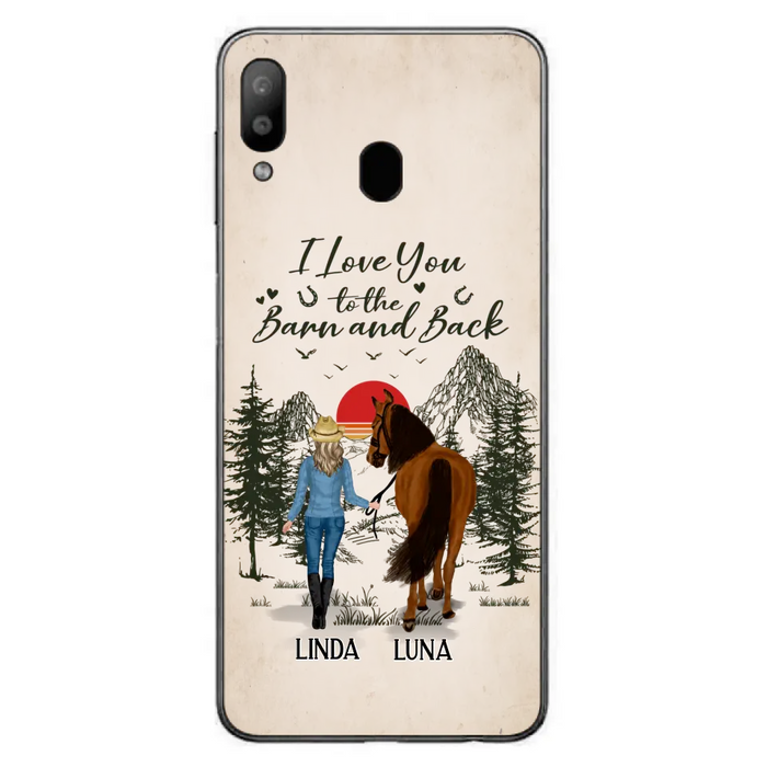 Custom Personalized Horse Girl Phone Case - Upto 6 Horses - Mother's Day Gift Idea Horse Lovers - I Love You To The Barn And Back - Case For iPhone/Samsung