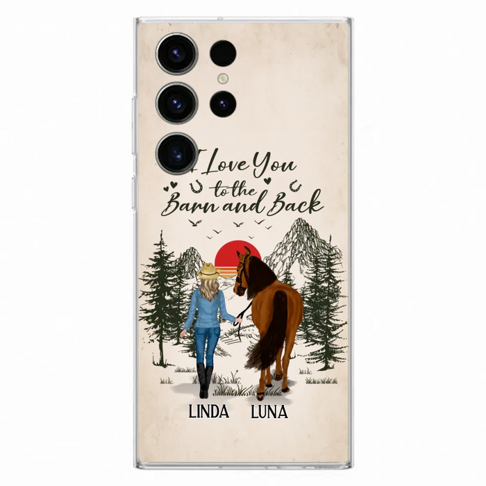 Custom Personalized Horse Girl Phone Case - Upto 6 Horses - Mother's Day Gift Idea Horse Lovers - I Love You To The Barn And Back - Case For iPhone/Samsung